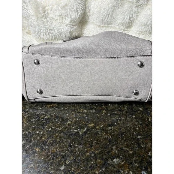 Michael Kors Satchel Shoulder Bag Womens Medium Gray Pebbled Leather MK - Picture 9 of 11